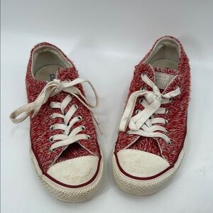 Converse CT OX Firebrick Red/White Knit Sneakers Size 7.5 Women’s US